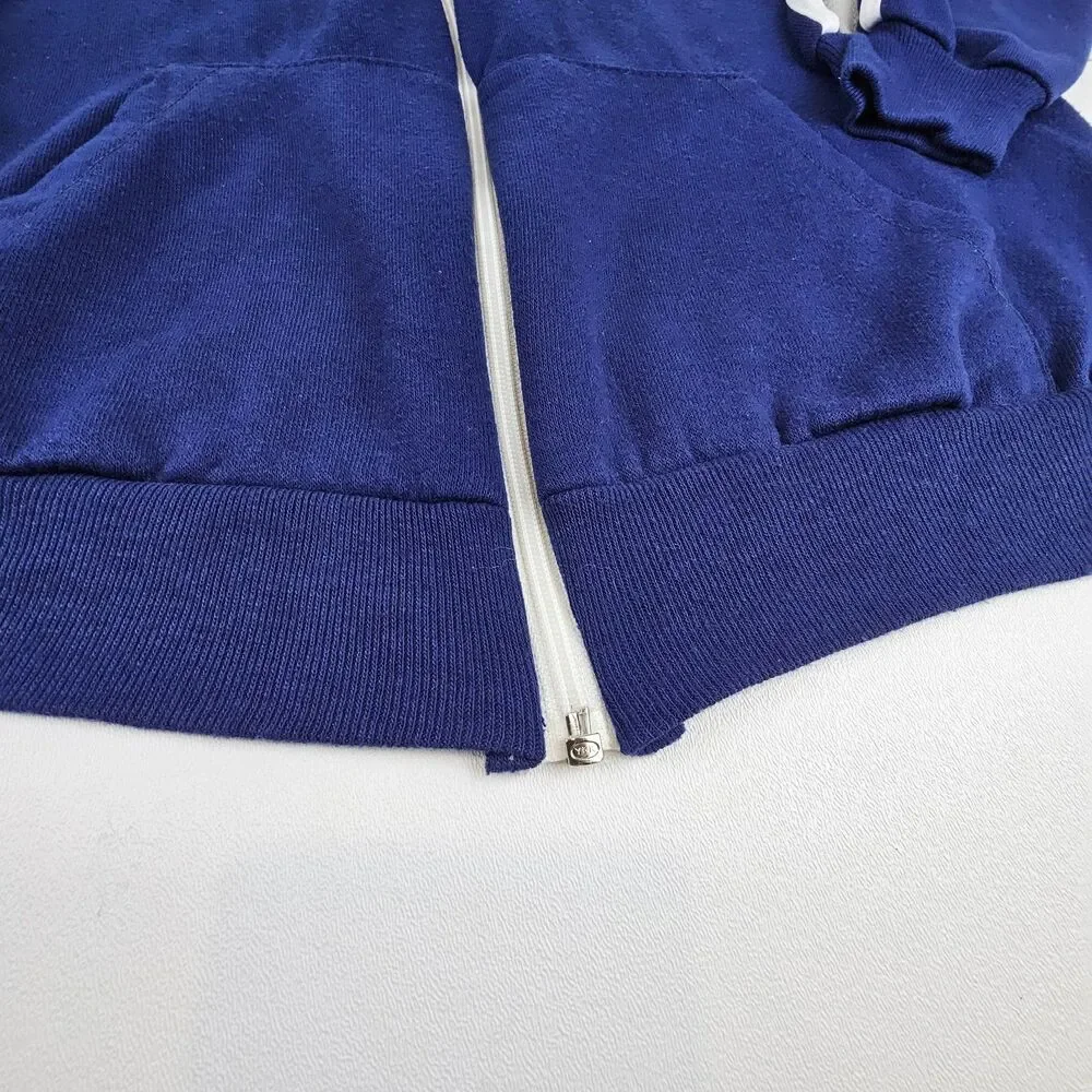 Vintage 70's Sears Activewear Track Jacket Large Blue USA Made Creslan Full Zip